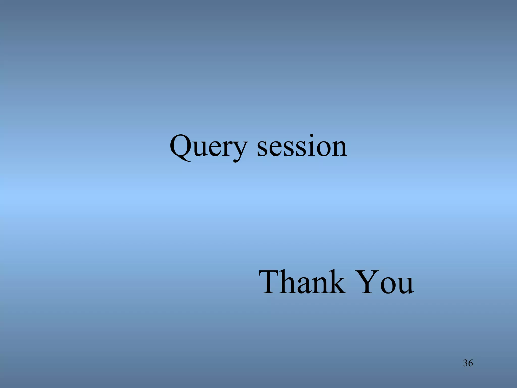 Query session
Thank You
36
 