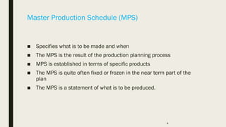 Mps Process MRP Basics and calculation of MRP explotions | PPTX