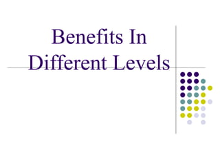 Benefits In Different Levels 