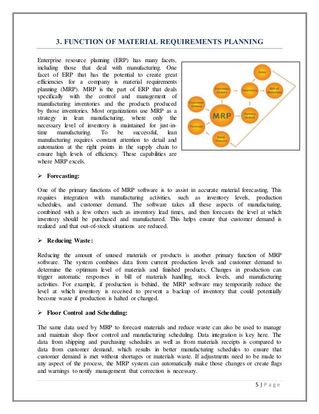 material requirement planning