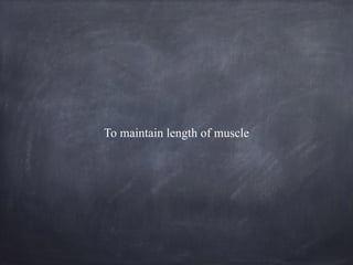 To maintain length of muscle
 