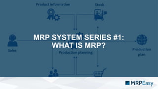 MRP SYSTEM SERIES #1:
WHAT IS MRP?
 