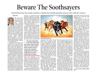 Beware The Soothsayers - a column by our MD, Mr. Aditya Puri
