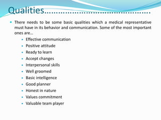 Medical Representative Qualities
