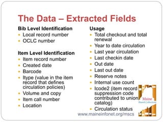 Statewide Collection Analysis in Maine