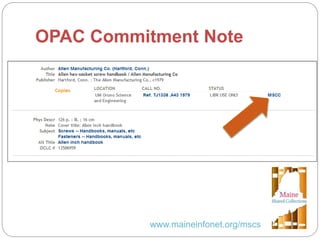 Statewide Collection Analysis in Maine