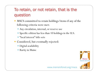 Developing a State-Wide Retention Policy