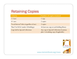 Developing a State-Wide Retention Policy