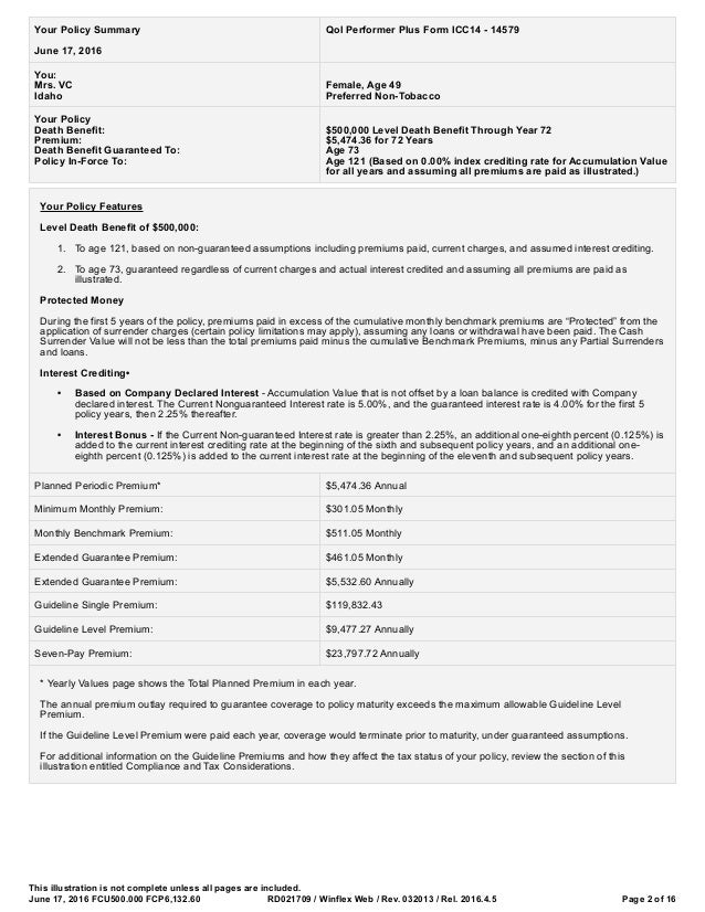 AIG Sample Illustrations for Critical, Chronic & Terminal Illness Ben…