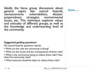 Specific Community Risk Issue Community Risk Assessment (CRA) | PDF