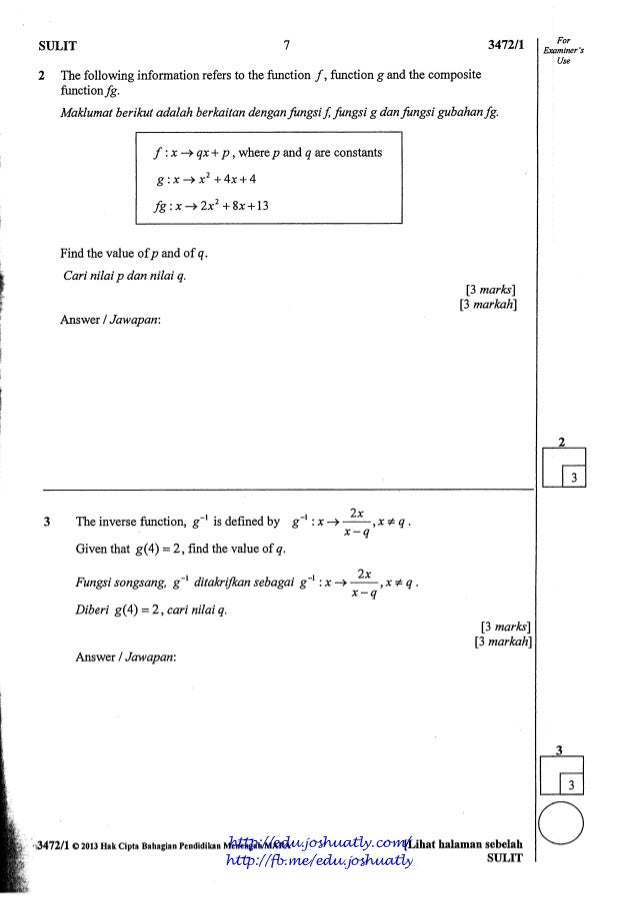 Mrsm Trial SPM 2013 ADD MATHS PAPER 1