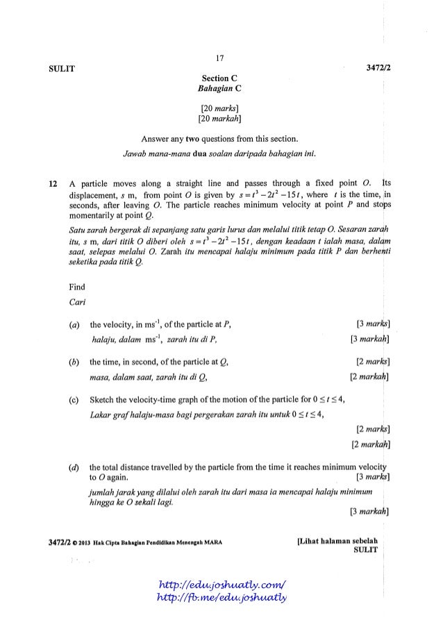 Mrsm Trial SPM 2013 ADD MATHS PAPER 1