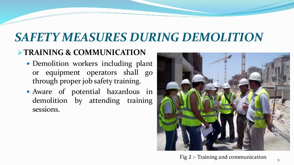 Demolition of building and its precautionary measures as per IS code