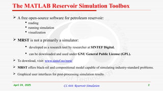 Mrst Simulation Software Introduction to MRST for Reservoir Simulation | PPTX