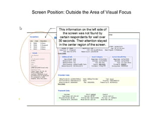 Screen Position: Outside the Area of Visual Focus 