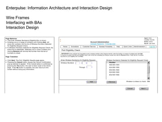Enterpulse: Information Architecture and Interaction Design  Wire Frames Interfacing with BAs Interaction Design 