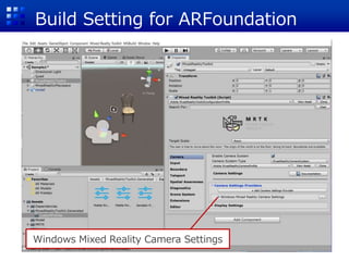 Build Setting for ARFoundation
Windows Mixed Reality Camera Settings
 