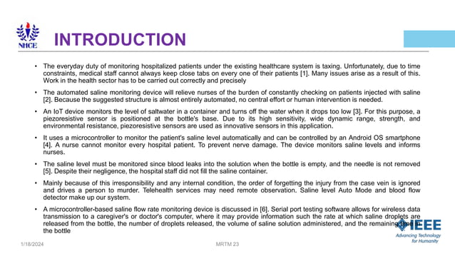 Remote Monitoring and Analytics for Cloud-Based Drip Saline Fluid ...