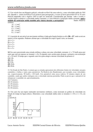 Mru, mruv e queda livre 1 ano (2) | PDF