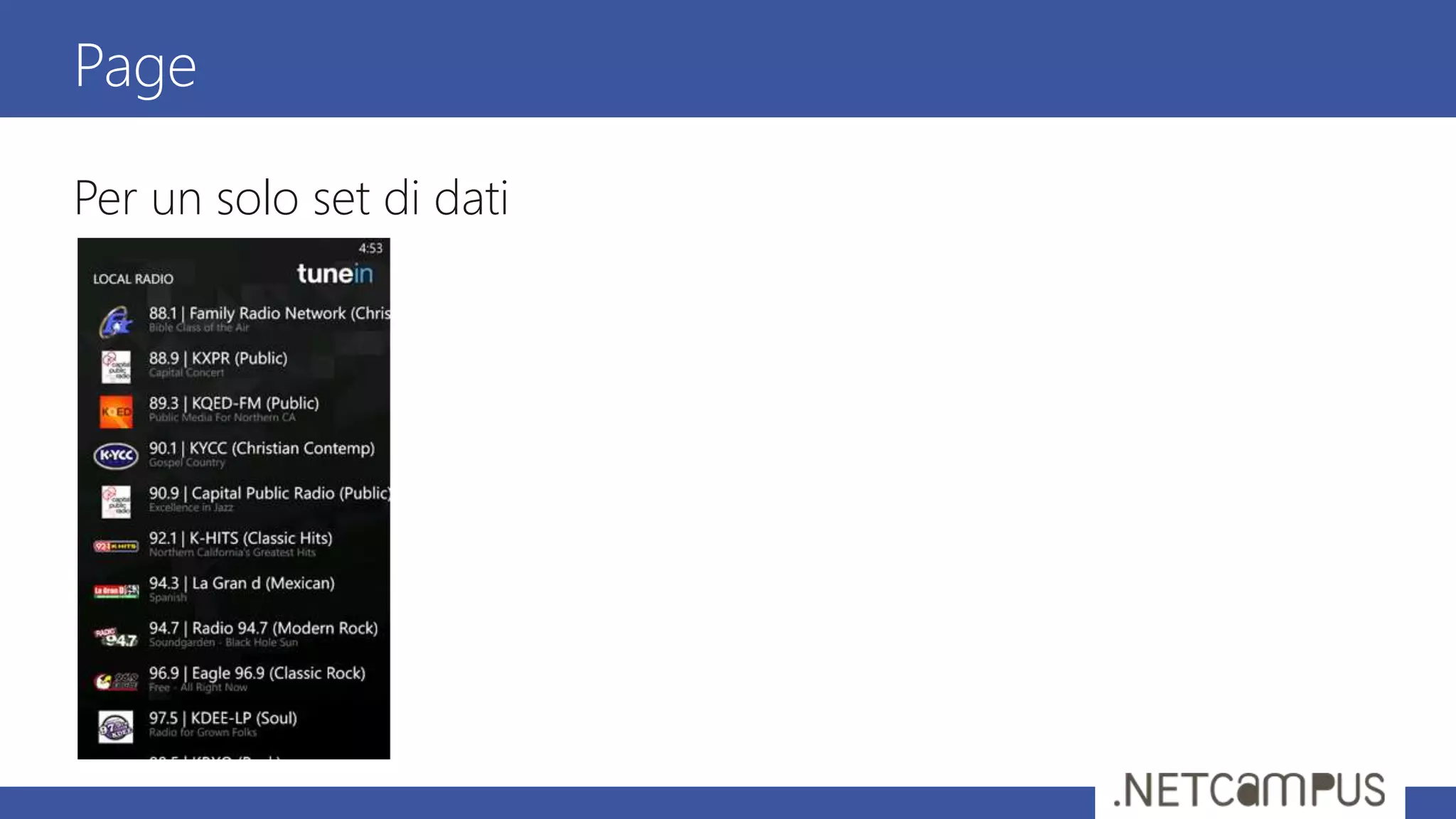 Per un solo set di dati
Page
 