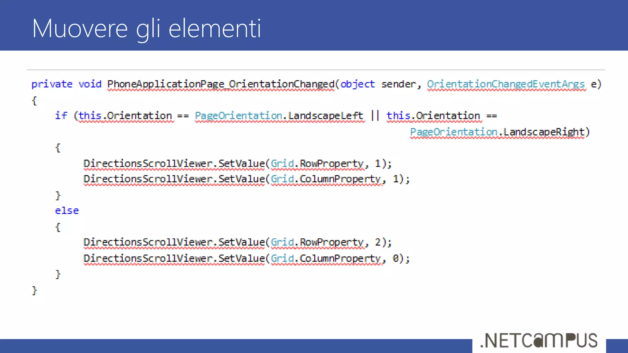 Muovere gli elementi
 