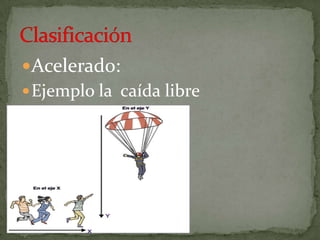 Acelerado:
Ejemplo la caída libre