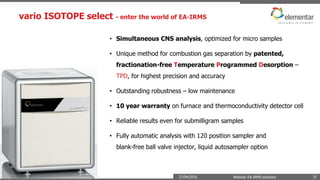 Irms Analysis Elemental Analyzer inlets for IRMS applications | PDF
