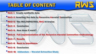 Seismic Inversion by Multispectral Recursive Wavelet Summation | PPTX