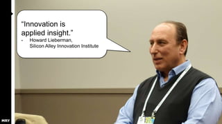 “Innovation is
applied insight.”
-

Howard Lieberman,
Silicon Alley Innovation Institute

 