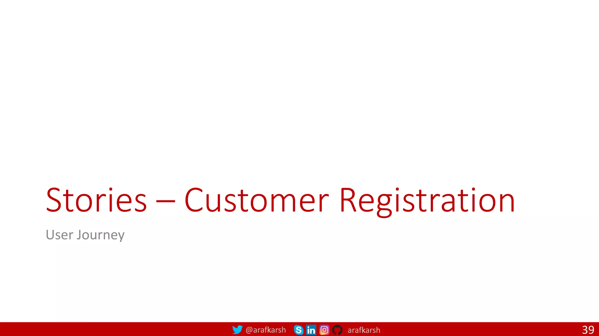 @arafkarsh arafkarsh Stories – Customer Registration User Journey 39 