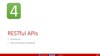 @arafkarsh arafkarsh
RESTful APIs
• Standards
• Api versioning standards
157
4
 