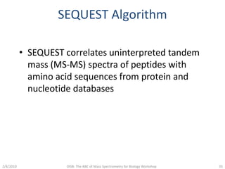 Mass Spectrometry: Protein Identification Strategies | PPTX
