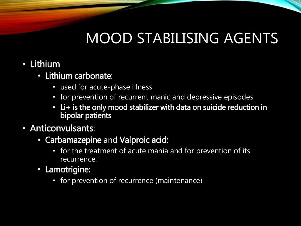 Mood Stabilisers (Antimanic drugs)