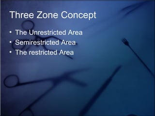 Three Zone Concept The Unrestricted Area Semirestricted Area The restricted Area 