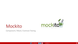 @arafkarsh arafkarsh
Mockito
Component / Mock / Contract Testing
39
 