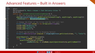 @arafkarsh arafkarsh
Advanced Features – Built in Answers
52
 