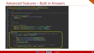 @arafkarsh arafkarsh
Advanced Features – Built in Answers
53
 