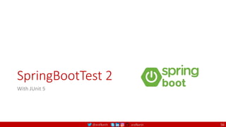 @arafkarsh arafkarsh
SpringBootTest 2
With JUnit 5
56
 