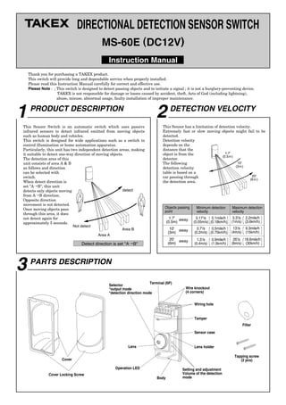 Takex MS-60E Instruction Manual