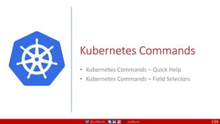 @arafkarsh arafkarsh
Kubernetes Commands
• Kubernetes Commands – Quick Help
• Kubernetes Commands – Field Selectors
134
 
