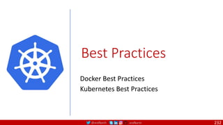 @arafkarsh arafkarsh
Best Practices
Docker Best Practices
Kubernetes Best Practices
232
 