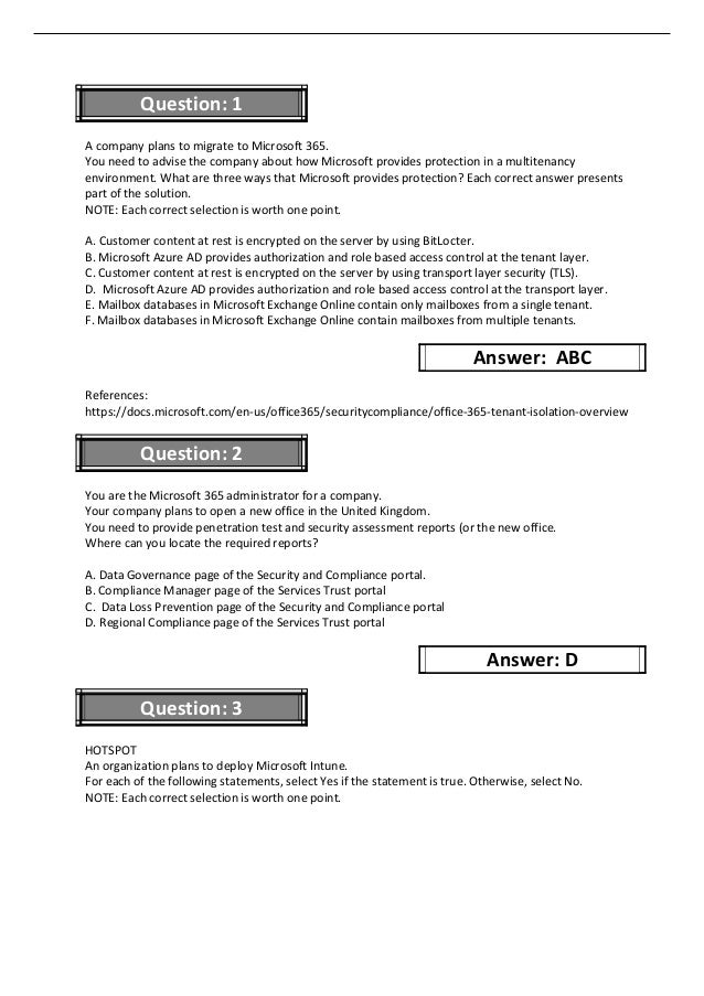 MS-900日本語版サンプル