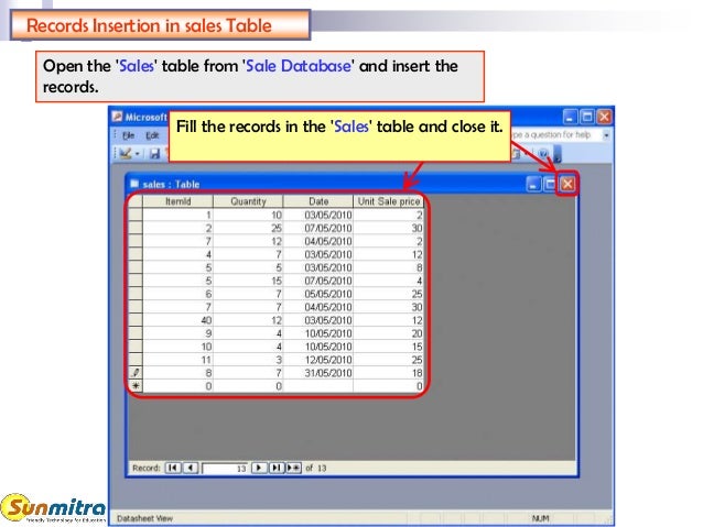 access sales database