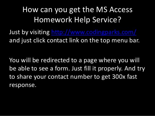 Access Homework Help | Assignment Solutions