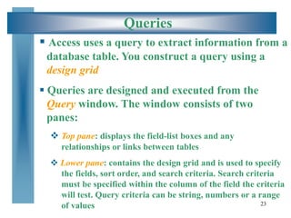 MS-Access Tables Forms Queries Reports.ppt