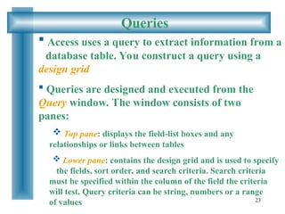 MS-Access Tables Forms Queries Reports.ppt