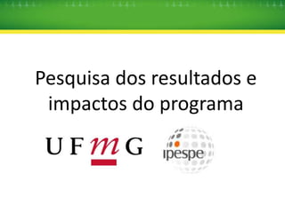 Universo Perfil do campo 
As entrevistas foram 
realizadas com cerca de 4 mil 
pessoas, acima de 16 anos, 
em 200 municípios atendidos 
com médicos do Programa 
Mais Médicos 
Perfil dos municípios % 
20% Pobreza 43,7 
Capital 18,1 
DSEI 2,5 
G100 15,7 
Região Metropolitana 20,0 
Perfil da pesquisa 
 