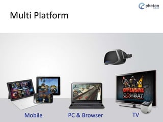 Multi Platform

Mobile

PC & Browser

TV

 