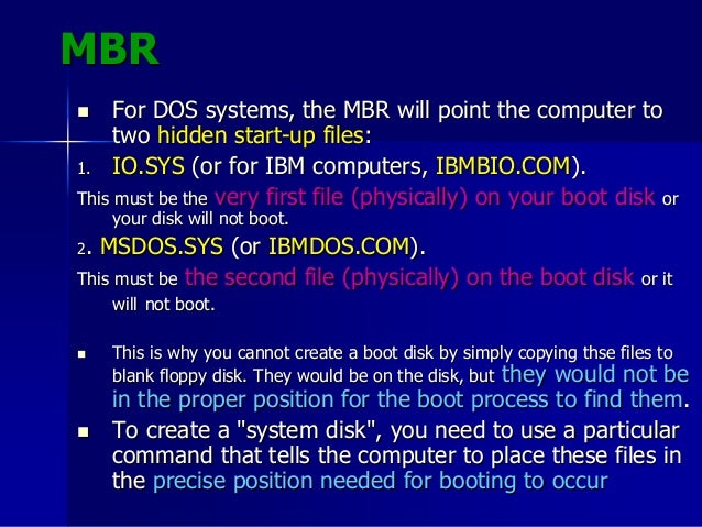 Ms dos boot process