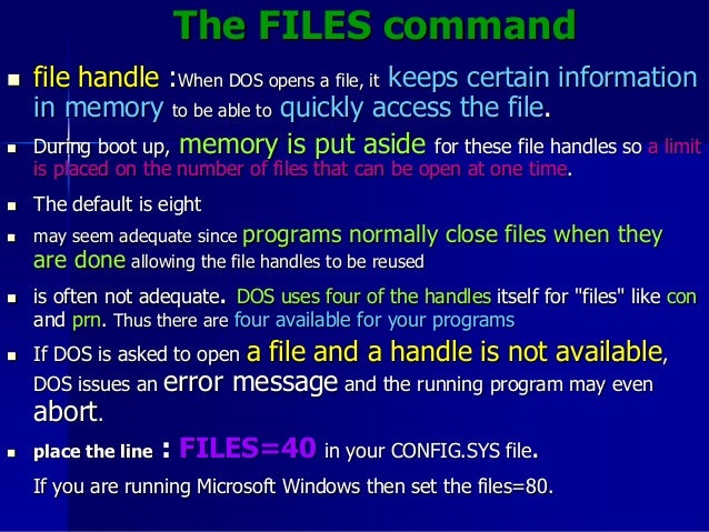 Ms dos boot process